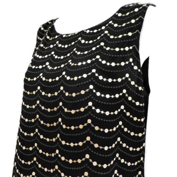 White House Black Market WHBM Tank Lined Wave Sequin Sleeveless Dressy Chic S - Picture 5 of 7